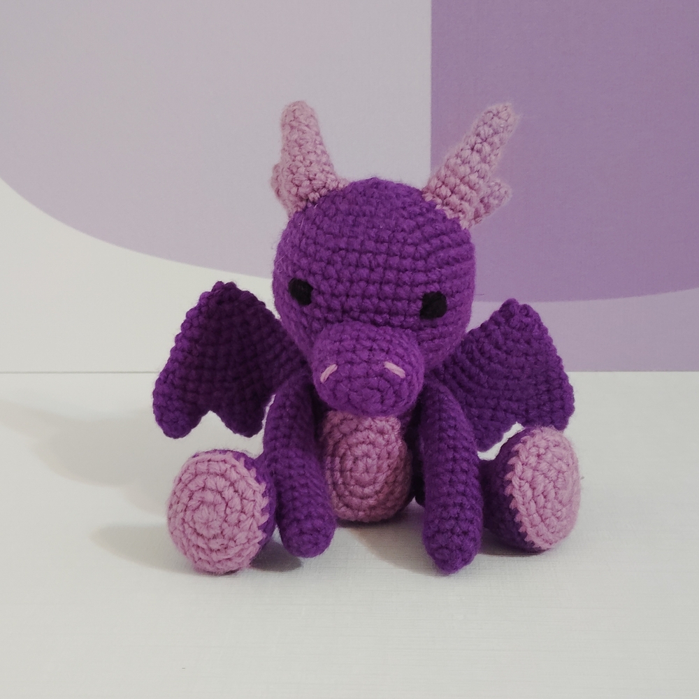 Purple  Stuffed Dragon Toy